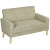 HOMCOM Two-Seater Velvet-Feel Sofa - Beige
