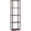 HOMCOM Four-Shelf Floor Lamp - Dark Brown