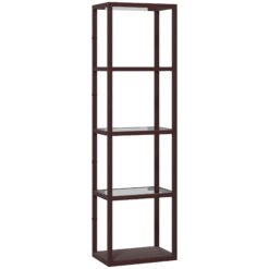 HOMCOM Four-Shelf Floor Lamp - Dark Brown
