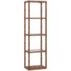 HOMCOM Four-Shelf Floor Lamp - Rustic Brown