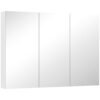 HOMCOM Three-Mirror Bathroom Storage Cabinet - White
