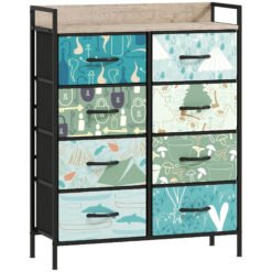 HOMCOM 8-Drawer Chest of Drawers - Blue