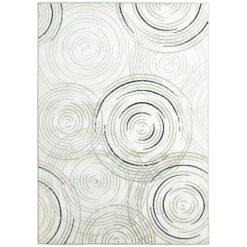 HOMCOM Modern Area Rug, Swirl Pattern Machine Washable Rug, Allergy-Friendly Floor Carpet for Living Room, Bedroom, Dining Room, Home Office, 170 x 120 cm, Cream White