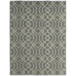 HOMCOM UV Resistant Indoor & Outdoor Area Rug, Easy-Cleaning Machine Washable Rug with Geometric Pattern for Patio, Garden, Kitchen, Bathroom or Living Room, 170 x 120 cm, Grey