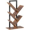 HOMCOM Four-Section Tree Bookcase - Wood-Effect