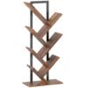 HOMCOM Six-Section Tree Bookcase - Wood-Effect