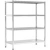 HOMCOM 4-Tier Bakers Rack with Storage, Stainless Steel Microwave Stand with Adjustable Shelves for Small Spaces, Kitchen Storage Unit for Spices, Pots and Pans, Silver Tone