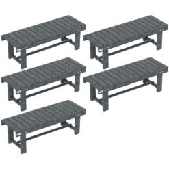Outsunny 2-Seater Garden Wooden Bench, Grey