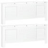 HOMCOM Set of 2 MDF Extendable Radiator Cover with Cabinet Shelving, Home Office Slatted Design, White 139-208.5L x 20.5W x 82.5H cm