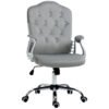Vinsetto Velvet-Feel Work Chair, with Diamante Back - Grey