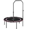 SPORTNOW 40" Foldable Fitness Trampoline Rebounder with Handle, Pink