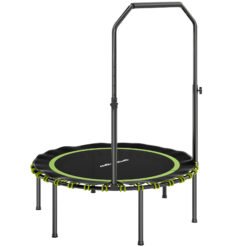 SPORTNOW 40" Foldable Fitness Trampoline Rebounder with Handle, Green