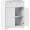 HOMCOM Bathroom Floor Cabinet with 2 Drawers - White