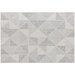 HOMCOM Modern Area Rug, Geometric Pattern Non-Slip Washable Rug, Soft Floor Carpet for Living Room, Bedroom, Dining Room, Home Office, 230 x 160 cm, Grey