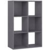 HOMCOM 6-Cube Bookshelf - Grey