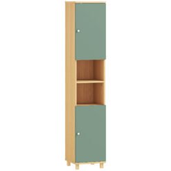 HOMCOM Bathroom Cabinet with Adjustable Shelves and Open Shelves - Green