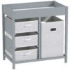 AIYAPLAY Baby Changing Unit with 4 Storage Drawers, Mat for Bedroom Nursery, 84 x 84.5 cm, Grey