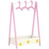AIYAPLAY Baby Clothing Rack with Hangers, Storage Shelf for Bedroom, Star Theme, for Ages 3-6, Pink
