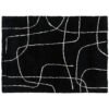 HOMCOM Modern Fluffy Area Rug, Geometric Pattern Washable Rug, Soft High Pile Floor Carpet for Living Room, Bedroom, Dining Room, Home Office, 170 x 120 cm, Black
