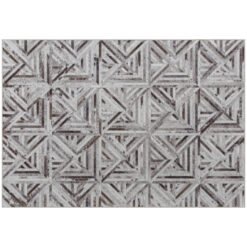 HOMCOM Modern Area Rug, Triangle Pattern Non-Slip Washable Rug, Chenille Floor Carpet for Living Room, Bedroom, Dining Room, Home Office, 230 x 160 cm, Brown