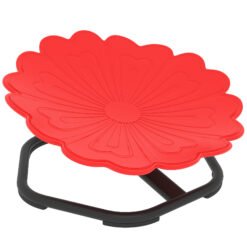 AIYAPLAY Flower-Shaped Sensory Spinning Chair with Non-Slip Base for Balance/Coordination, Red