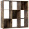 HOMCOM Nine-Cube Storage Shelf - Rustic Brown
