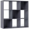 HOMCOM Nine-Cube Storage Shelf - Grey