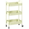 HOMCOM Three-Tier Steel Storage Trolley - Green