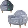AIYAPLAY Kids Armchair, Glow in the Dark Chair with Star Design for Bedroom, Playroom, Kids Room, Grey