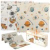 AIYAPLAY Baby Play Mat, Double Sideded Foldable Kids Crawling Mat, Reversible & Waterproof, Astronaut and Planet