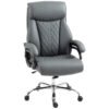 HOMCOM Super Padded Faux Leather Office Chair - Charcoal Grey
