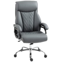 HOMCOM Super Padded Faux Leather Office Chair - Charcoal Grey