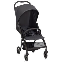 AIYAPLAY Travel Stroller, Lightweight Pushchair, Compact Buggy with Canopy, Basket and Multi-Position Recline, Dark Grey