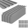 Outsunny Set of 12 Corrugated Steel Roof Sheet Panels - Light Grey