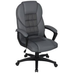 HOMCOM Faux Leather Office Chair - Charcoal Grey