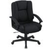 HOMCOM Linen-Look Padded Office Chair - Black