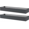 Outsunny 60 x 240cm Galvanised Steel Planter, with Open Bottom, Pack of 2