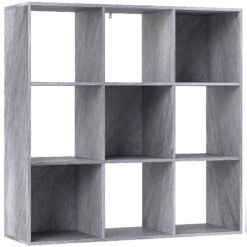 HOMCOM Nine-Cube Storage Shelf - Marble Grey