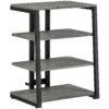 HOMCOM HiFi Stand, with Four Storage Shelves - Dark Grey