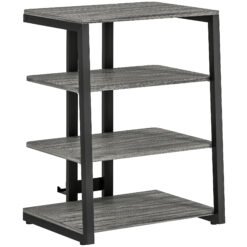 HOMCOM HiFi Stand, with Four Storage Shelves - Dark Grey
