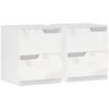 HOMCOM High Gloss Bedside Table Set of 2 - White