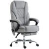 Vinsetto Massage Office Chair, Heated Reclining Computer Chair with Adjustable Height and Footrest, Grey