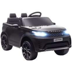 AIYAPLAY Land Rover Discovery Licensed 12V Kids Electric Car with Remote, 4 Wheel Suspension, Slow Start, Lights, Music, Black