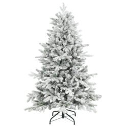 HOMCOM 5ft Snow Flocked Artificial Christmas Tree