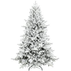 HOMCOM 6ft Snow Flocked Artificial Christmas Tree