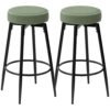 HOMCOM Set of Two Faux Leather Bar Stools - Green/Black