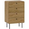 HOMCOM Modern Chest of Drawers with 4 Drawers - Oak