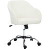HOMCOM 46-56 cm Velvet-feel Office Chair - Cream