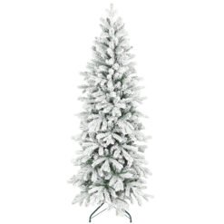 HOMCOM 6ft Flocked Artificial Christmas Tree