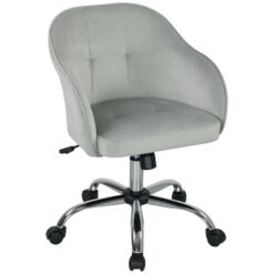 HOMCOM 46-56 cm Velvet-feel Office Chair - Grey